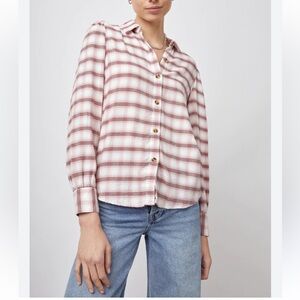 Rails Angelica Puff Sleeve Button Down Top XS